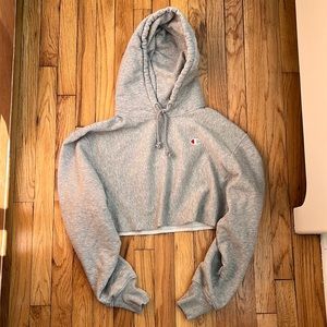 Champion | Size S, Reverse Weave Cropped Cut-off Hoodie